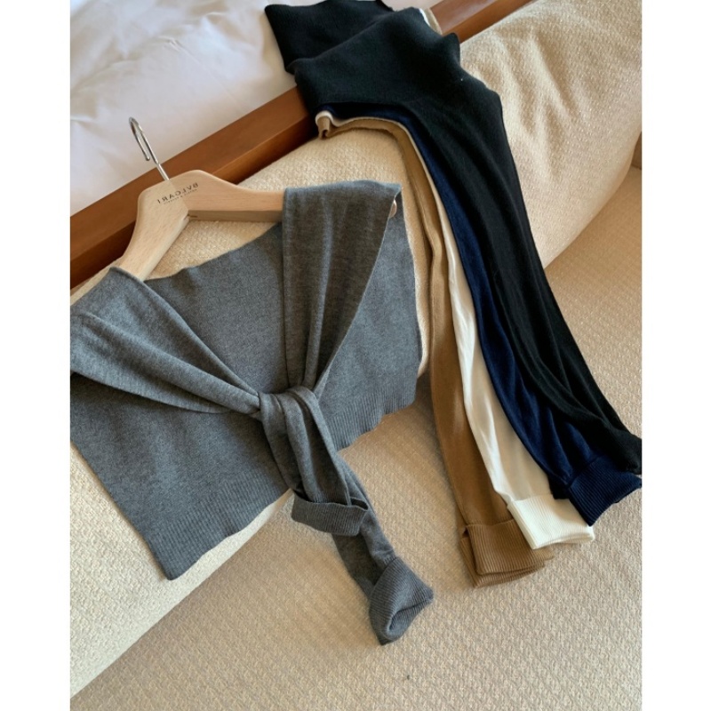 法式针织小披肩女春秋夏外搭配裙子坎肩时尚洋气围巾衬衫假领斗篷