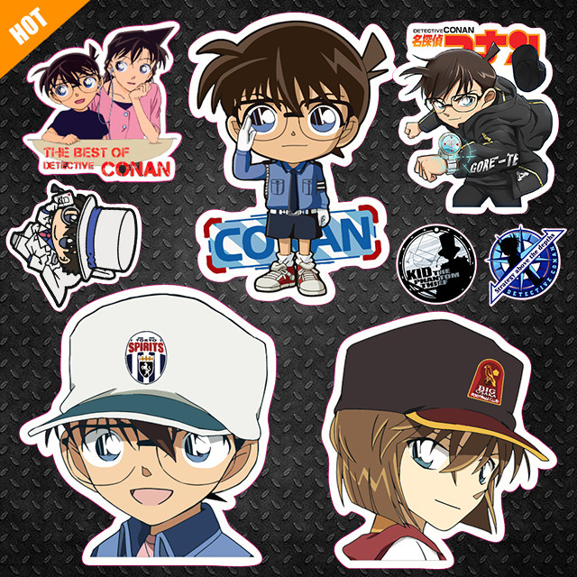 江户川柯南工藤新一卡通怪盗旅行箱电脑电动车汽车摩托车反光贴纸