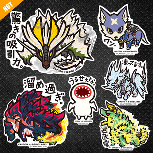 卡通怪物猎人Q版电脑笔记本电动汽车电瓶车反光磁力磁吸贴纸贴画