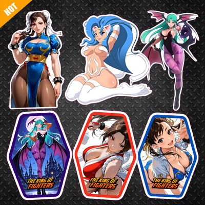 格斗美女春丽不知火舞电脑笔记本冰箱电动汽车电瓶车反光磁力贴纸
