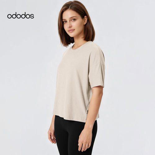 ododos 休闲运动短袖女2026新款跑步速干衣圆领健身T恤女
