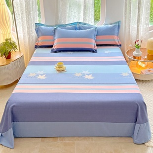 纯棉磨毛床单单件春秋加厚保暖床品单双人宿舍简约棉布料被单子