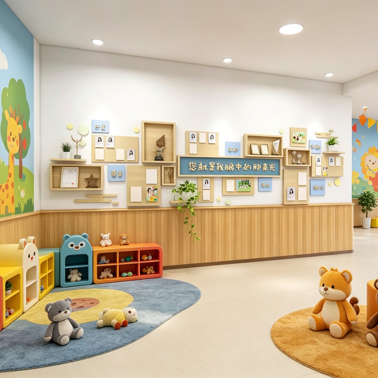 幼儿园环创照片墙教师风采文化墙