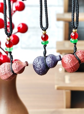 古法手工合香珠福禄葫芦吊坠项链挂链中草药