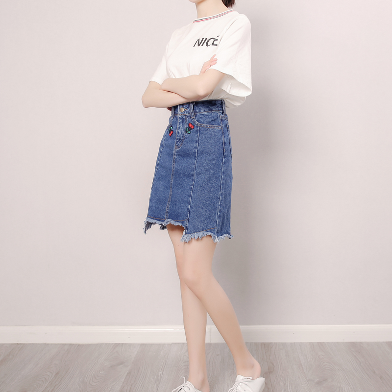 ¡¾Ìؼۡ¿ ´ÌÐåÅ£×Ða×ÖȹŮÏÄп°æÏÔÊݰüÍÎȹ¶Ìȹ¸ßÑü°ëÉíȹ
