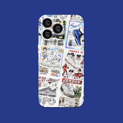 复古潮牌个性适用iPhone15promax磁吸小米华为新款13原创小众篮球美式欧美全包14球鞋16plus苹果手机壳情侣男