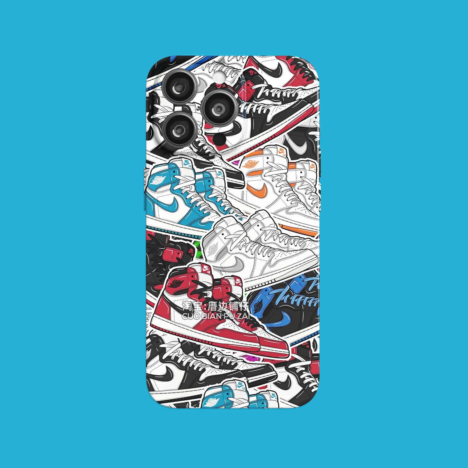 潮流AJ1潮牌适用iPhone17AIR原创恶搞12球鞋个性嘻哈13小众14欧美风华为小米15plus磁吸苹果16proMax手机壳男