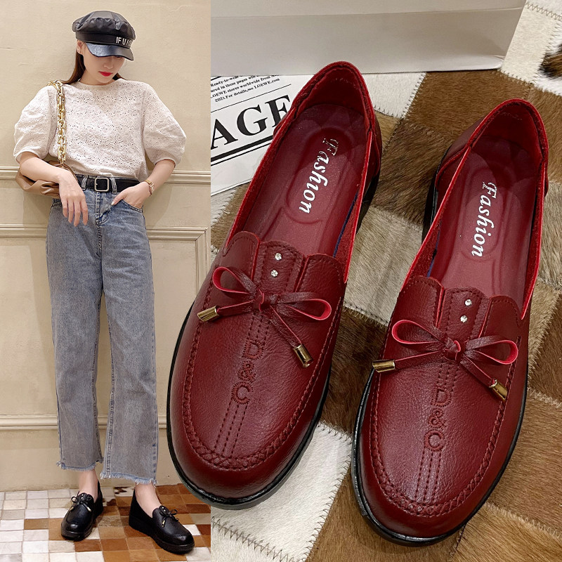 闰月鞋新款秋季中老年妈妈皮鞋平底防滑软底舒适老人鞋皮鞋女鞋,女鞋,浅口单鞋,淘宝优惠券,粉丝福利购,淘宝优惠卷