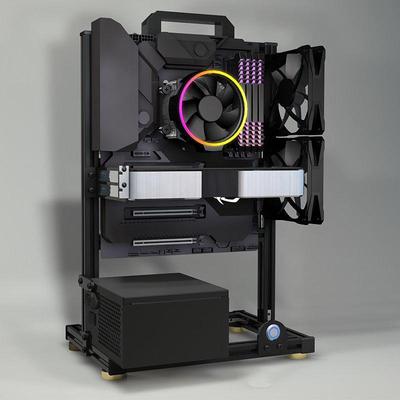 电脑机箱创意个性机箱matx铝合金开放式itx主机箱atx风冷机架机