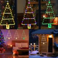 New decorative hanging lights for climbing stairs, Christmas tree LED Christmas lights, string lights, colored lights, battery cross-border triangle thumbnail 3