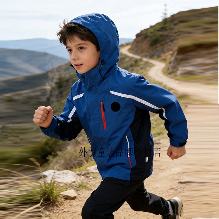男童三合一冲锋加绒外套儿童连帽户外运动风防保暖中小学生蓝外套,童装/婴儿装/亲子装,儿童冲锋衣,淘宝优惠券,粉丝福利购,淘宝优惠卷