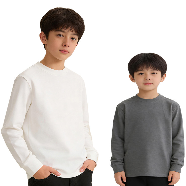 男女童加厚长袖春秋冬T恤简约风圆领男童舒适柔软基础大童打底衫,童装/婴儿装/亲子装,T恤,淘宝优惠券,粉丝福利购,淘宝优惠卷