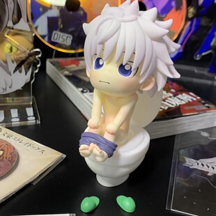 全职猎人马桶奇犽手办坐便器小杰桌面摆件车载电视柜装饰品小礼物