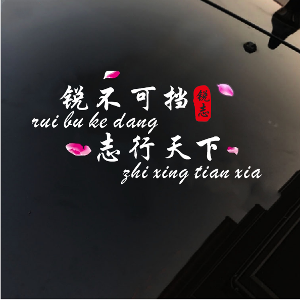 锐不可挡志行天下车贴个性创意文字后窗装饰锐志汽车车门贴纸