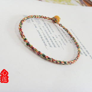 好人缘好姻缘精编五色线五彩加金线平安手绳男女手链