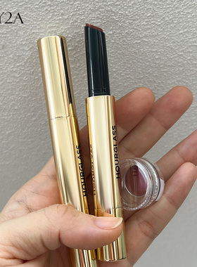 Hourglass小金管固体唇蜜小样金兔方管口红试色奶咖350 105 red0