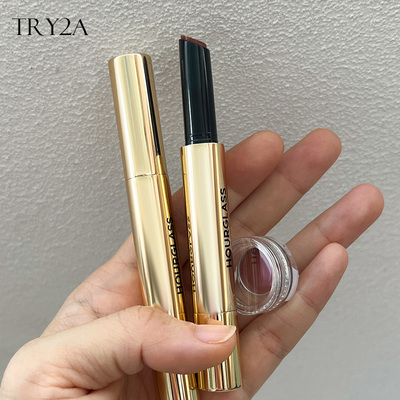 Hourglass小金管固体唇蜜小样金兔方管口红试色奶咖350 105 red0