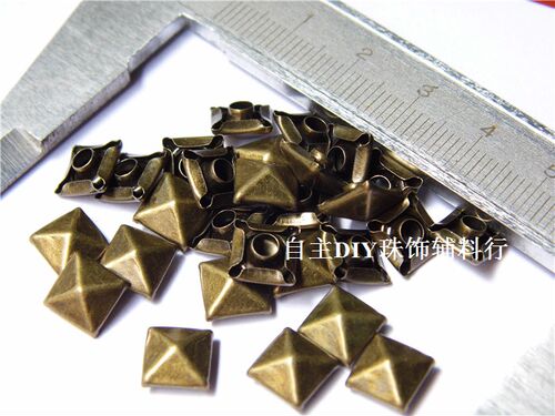 8 10 12mmdiy铆钉正方形尖面钉四方撞钉服饰箱包配件朋克风 古铜 - 封面