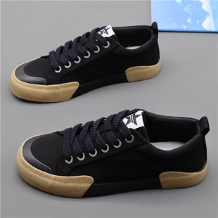 系带透气休闲男鞋 韩版 百搭平底板鞋 帆布鞋 布鞋 春秋季 男士 子 男新款