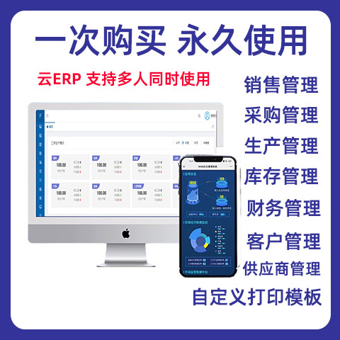 定制ERP进销存软件工厂生产销售订单客户仓库存收银英文管理系统