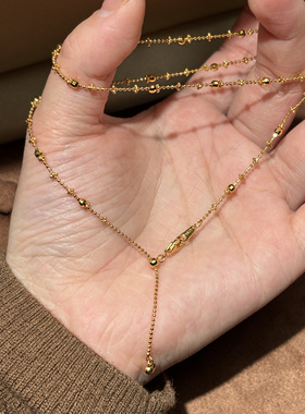 仙女链爆2025火款素链 40+5长度可以推拉调节 高级感项链