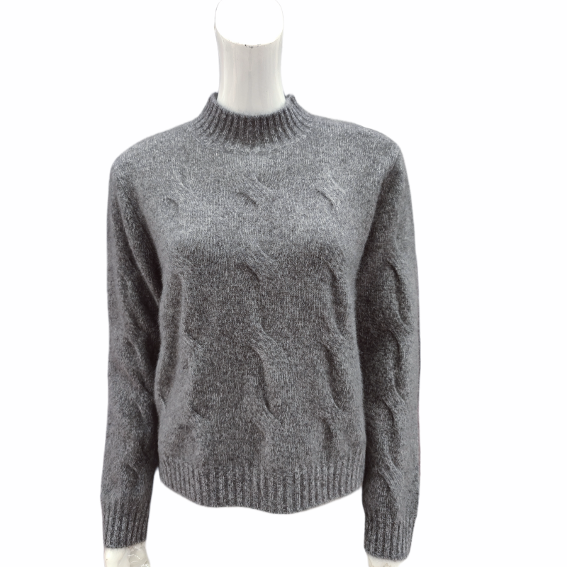 灰色蜜驼绒软糯短毛衣女秋冬高级感慵懒风加厚宽松套头羊绒针织衫