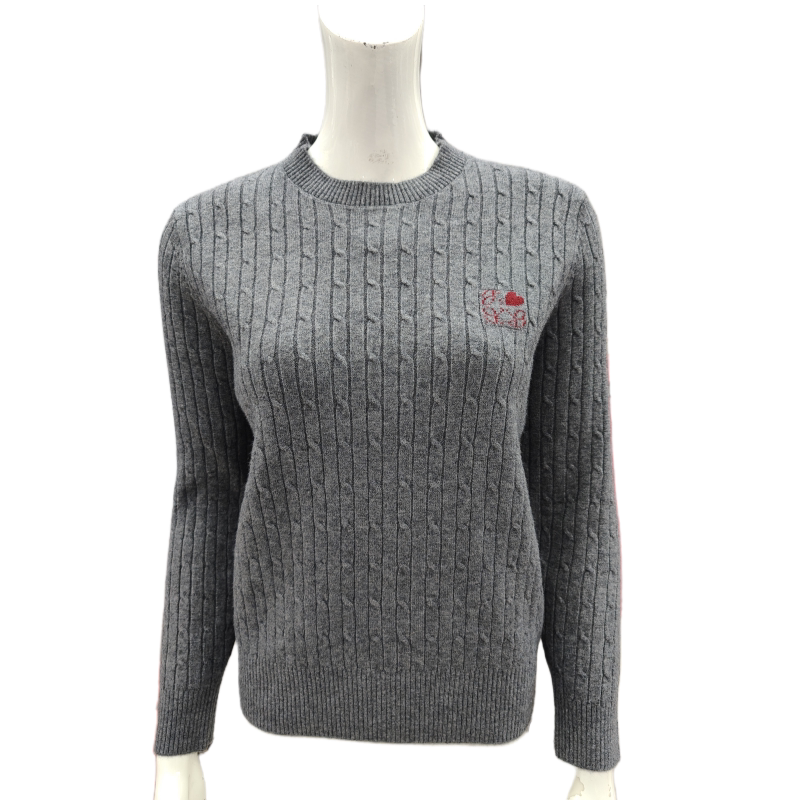 纯色圆领麻花学生毛衣女春秋季2026新款宽松少女外穿慵懒风针织衫