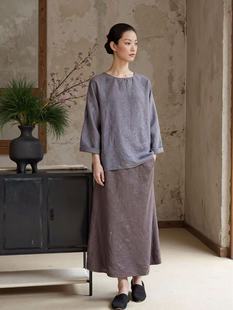 热海原创 月海-2454高订汉麻自然主义植物染极简夏日小衫