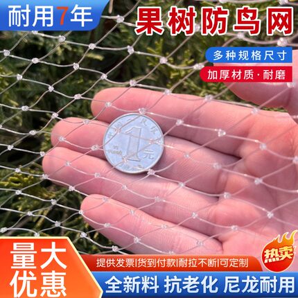 防鸟网尼龙网草莓葡萄樱桃梨树大棚果园防鸟专用网天网果树防鸟罩