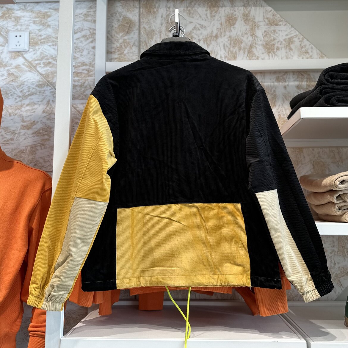 PUMA 가을 남성 캐주얼 드로스트링 스티치 대비 코듀로이 코치 재킷 534752