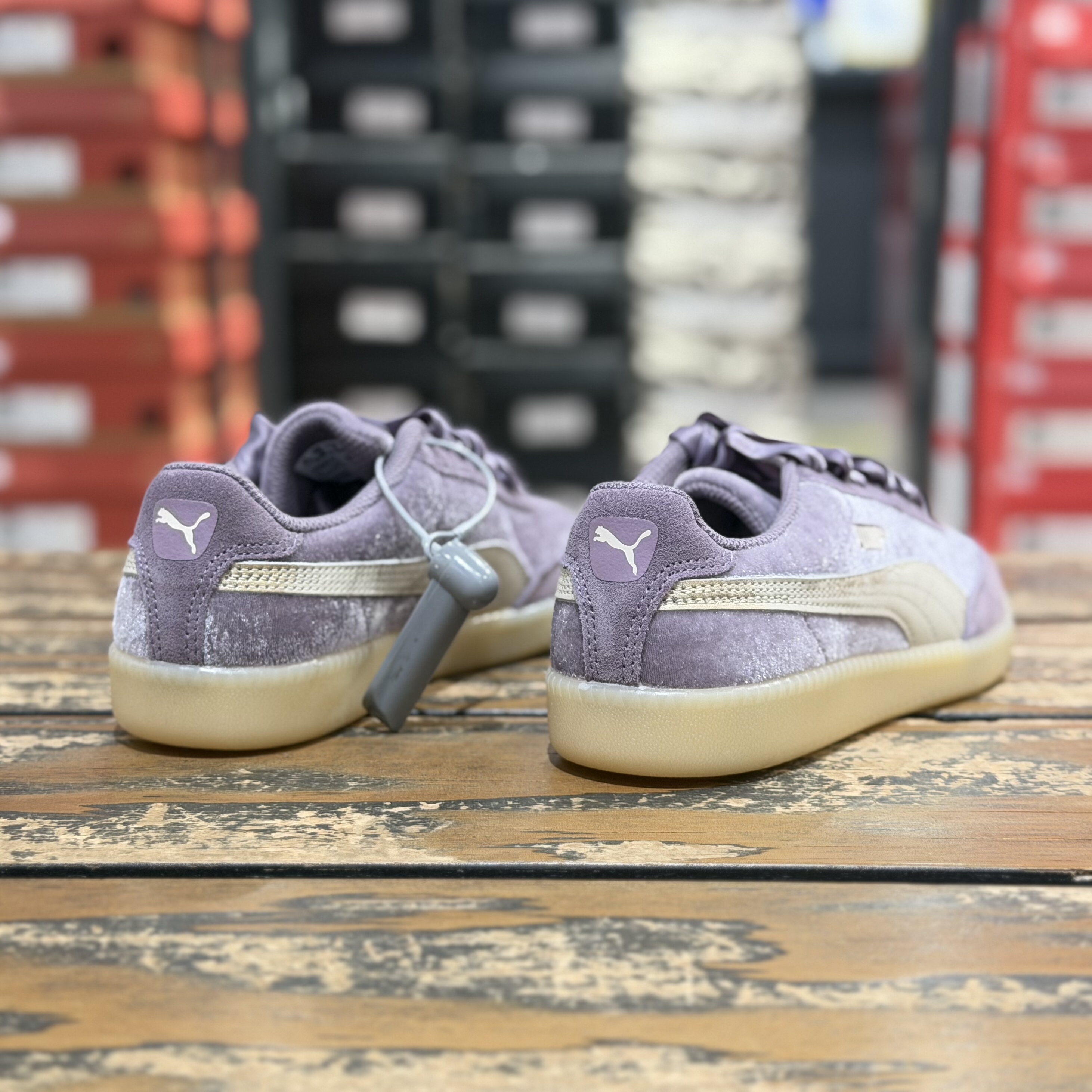 PUMA 彪马 9-T Velvet 经典舒适百搭 复古德训鞋 女款 紫色410478图片