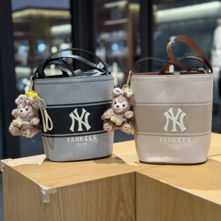 3ABMB015N 男女情侣通勤百搭复古NY标单肩斜挎水桶包 MLB 新款