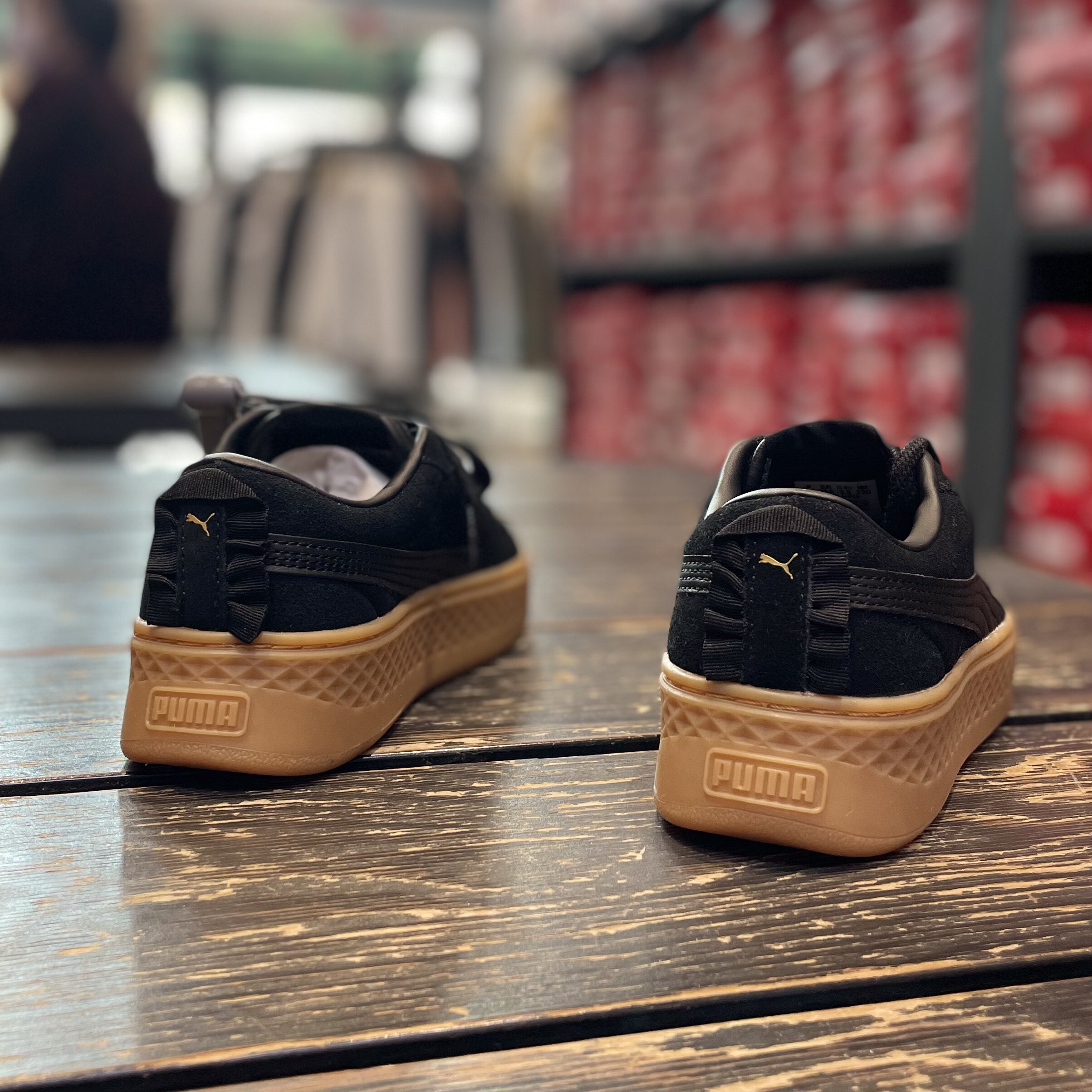 熊猫正品 彪马puma 蕾哈娜翻毛皮低帮厚底休闲板鞋运动鞋 366928