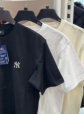 MLB 男女情侣时尚百搭休闲T恤经典纯色圆领25春季新款 3ATSB0253
