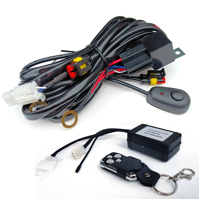 汽车射灯继电器遥控爆闪开关线组