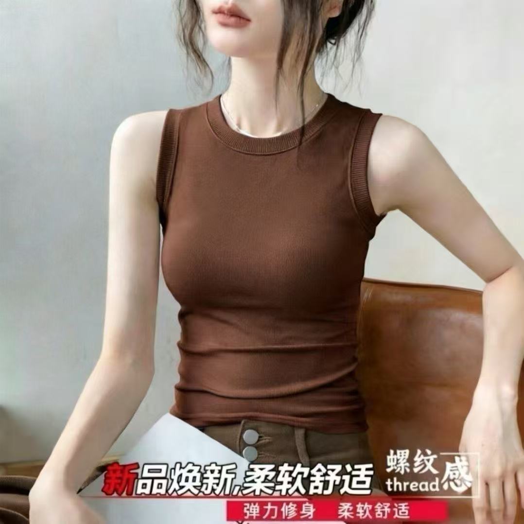 无龄感极简风莫代尔背心女修身显瘦内搭外穿遮副乳打底上衣