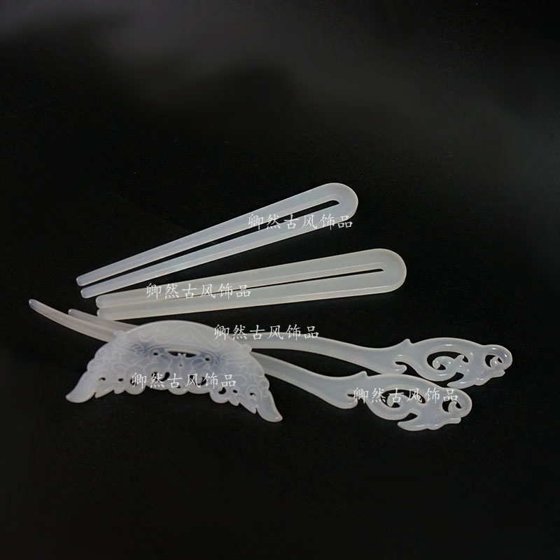 5件装战国袍头饰汉服后压魏晋风仿玉新款醋酸清冷复古风钗子发簪