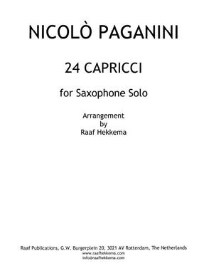 ZS039-帕格尼尼24首随想曲 Nicolo Paganini 24 capricci for Sax