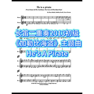 长笛二重奏2013初级《加勒比海盗》主题曲He's A Pirate