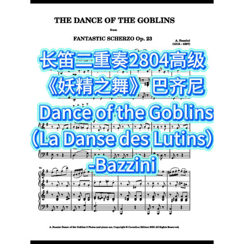 长笛二重奏2804高级《妖精之舞》 巴齐尼  Dance of the Goblins