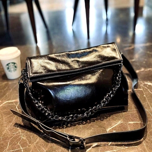高级感真皮链条包包潮2025新款 高端头层牛皮女包网红斜挎包女 时尚