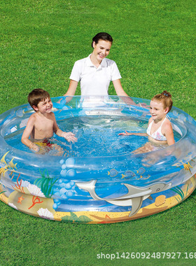 原装正品Bestway三环充气圆形戏水池游泳池婴幼儿沙池球池51045