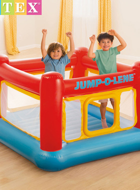 原装正品INTEX儿童方形跳跳乐蹦蹦床充气玩游乐场海洋球池48260
