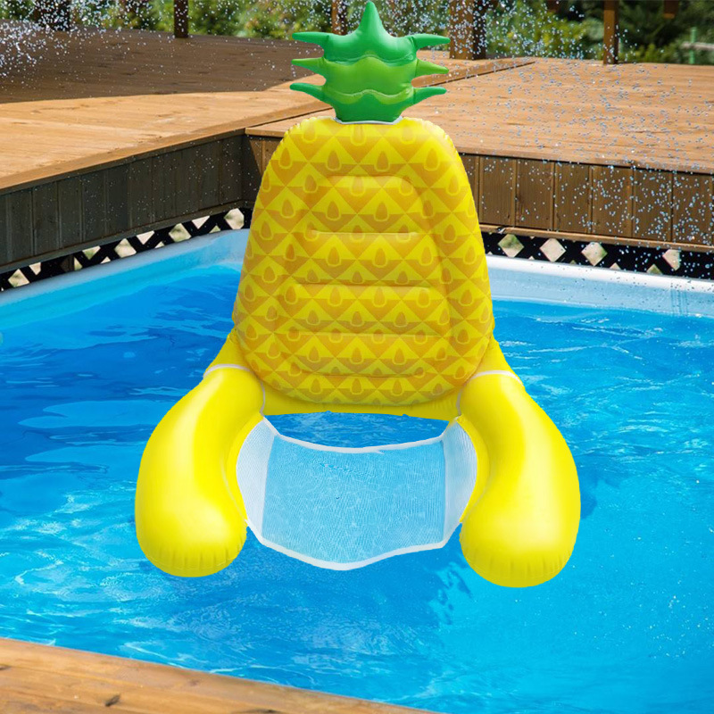 菠萝床浮浮可折叠床网水上座椅新款充气排菠萝气浮充气亚马逊PVC