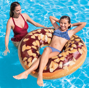INTEX56262巧克力甜甜圈泳圈男女泳圈救生圈水上乐园游泳池漂浮圈