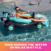 新款 大号水上充气赛车浮排游艇大型奔驰模型PVCF1便携座椅玩具