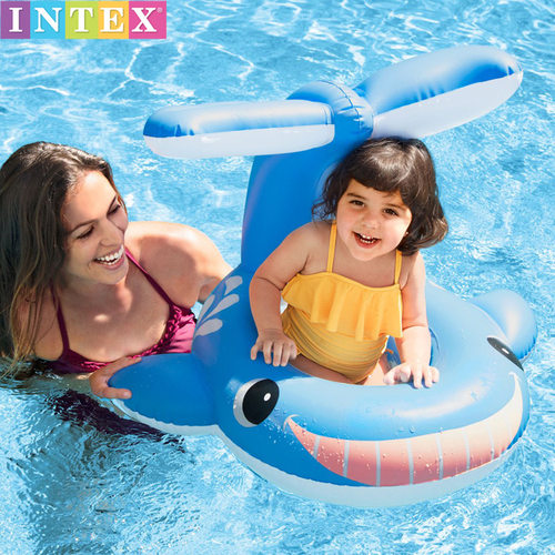 INTEX56591蓝鲸遮阳浮圈坐圈婴儿游泳圈座圈 承重15KG