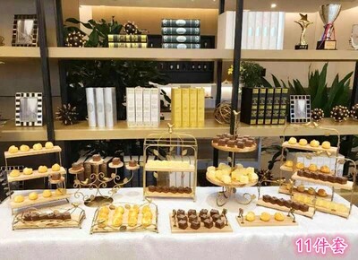 复古欧式风实木摆件甜品台展示架