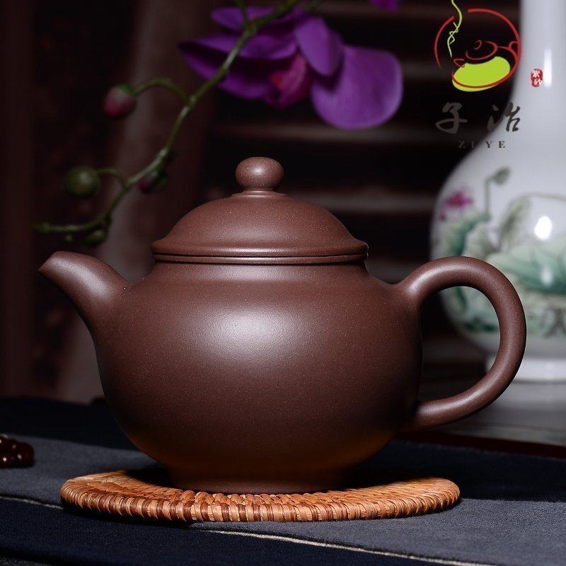500cc掇只大容量薄胎茶壶原矿老紫泥 宜兴紫砂壶名家纯全手工套组