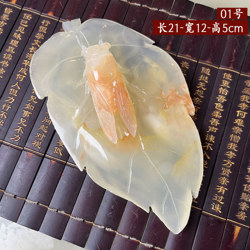 蝉摆件寓意金枝玉叶知足常乐一夜成名天然阿玉家居新居办公室公司
